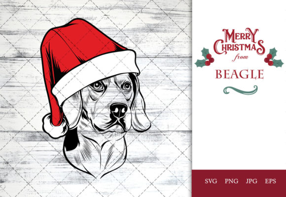 Beagle Dog in Santa Hat for Christmas and Crafts Review