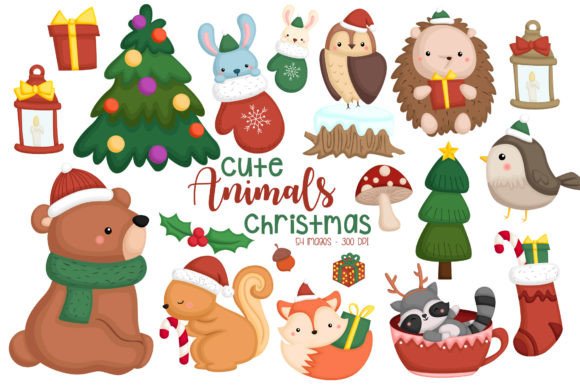 Christmas Animal Winter Clipart: Illustrations for Real Crafting