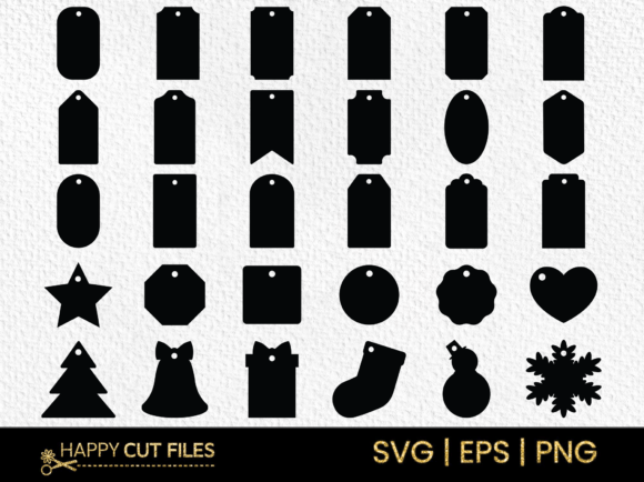 Christmas Gift Tag Svg Bundle Vector for Crafts