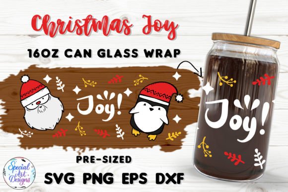 Christmas Joy Glass Wrap Cut File for Crafts