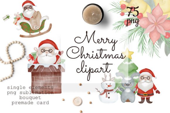Christmas Png Clipart, Christmas Png Sub: Festive Illustrations for Local Brands