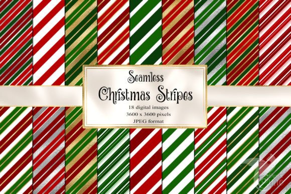 Christmas Stripes Digital Paper for Textures
