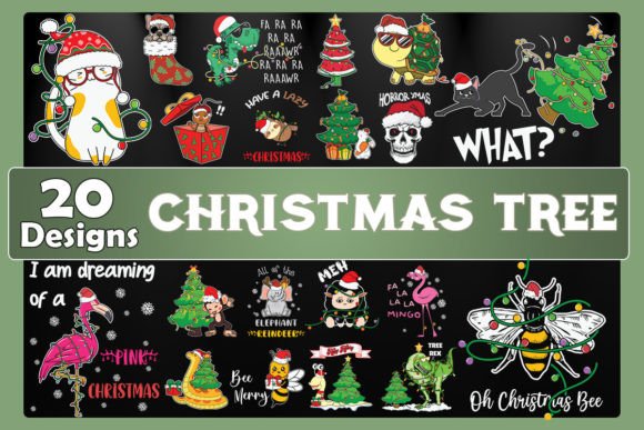 Christmas Tree Bundle SVG 20 Designs P1 for Crafts & Blogs