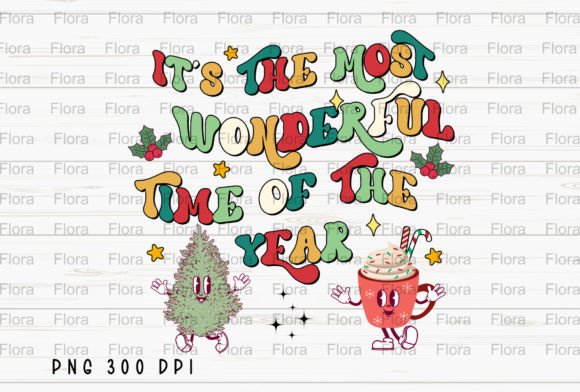 Groovy Christmas Retro Sublimation PNG for Modern Illustrations
