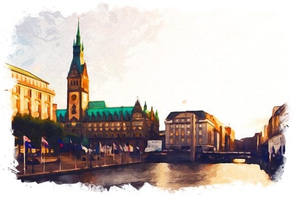 Hamburg Germany Exquisite Watercolor: A Review for Modern Illustrations