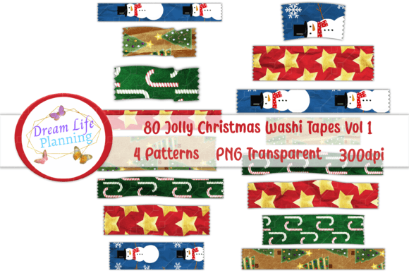 Jolly Christmas Washi Tapes Vol 1: Premium Decorative Elements for Holiday Branding