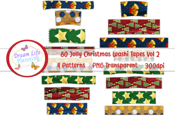 Jolly Christmas Washi Tapes Vol 2 for Crafts and Branding