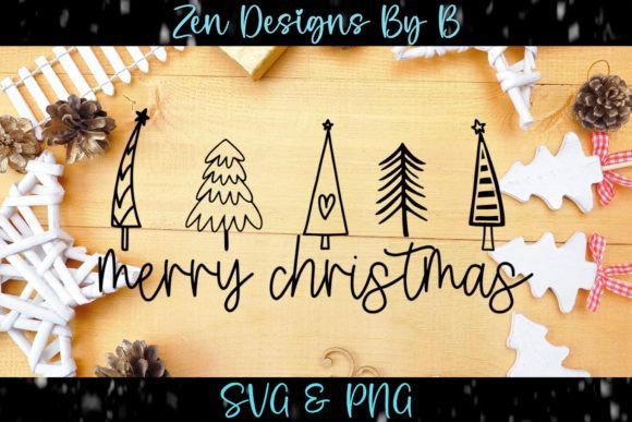 Merry Christmas W Trees Graphic: A Review of Seasonal Illustrations