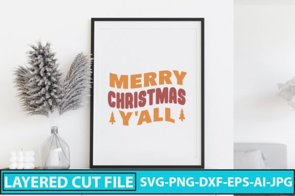 Merry Christmas Y all Retro SVG for Crafts & Branding