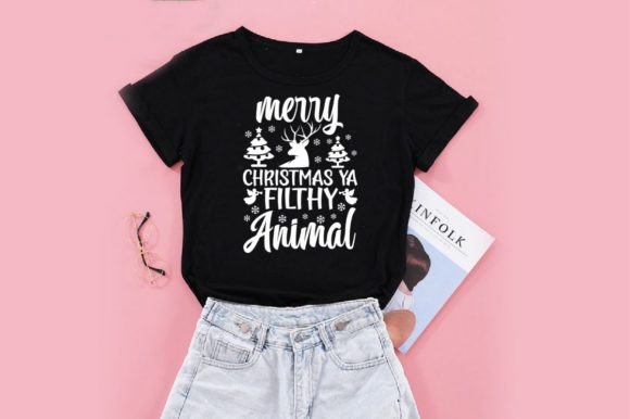 MERRY CHRISTMAS YA FILTHY ANIMAL, SVG, for T-Shirt Designs