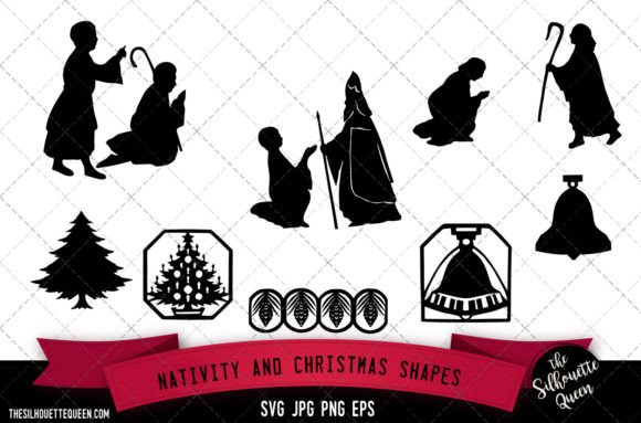 Nativity and Christmas Shapes SVG for Crafts & Content