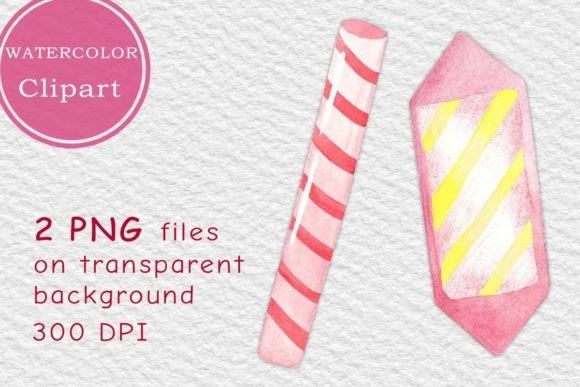 Pink Watercolor Candies. PNG Clipart for Illustrations