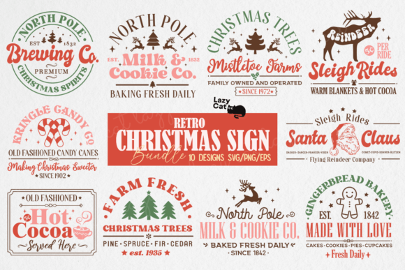 Retro Christmas Sign SVG Design Bundle Review