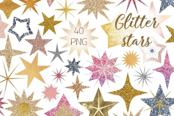 Star Glitter Collection. PNG Clipart: Premium Illustrations for Local Brands