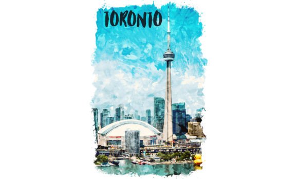 Toronto Canada Watercolor: A Designer's Review for Illustrations