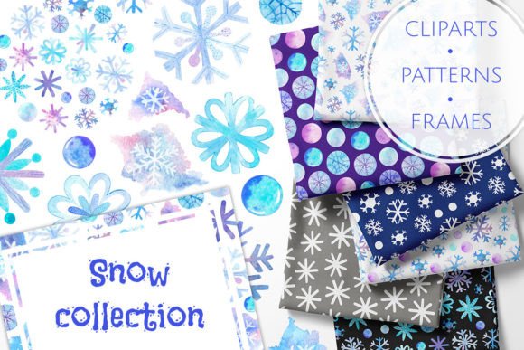Watercolor Winter Snow Collection: Premium Illustrations for Branding