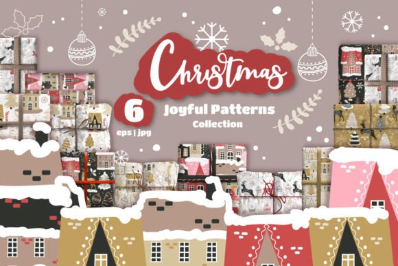 Winter Christmas Pattern Pack: Festive Patterns for Local Branding